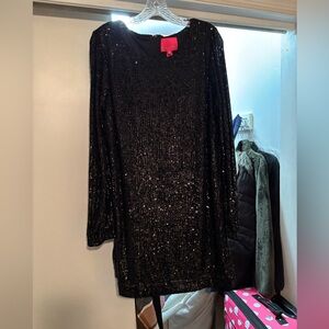 Lilly pulitzer black sequin dress